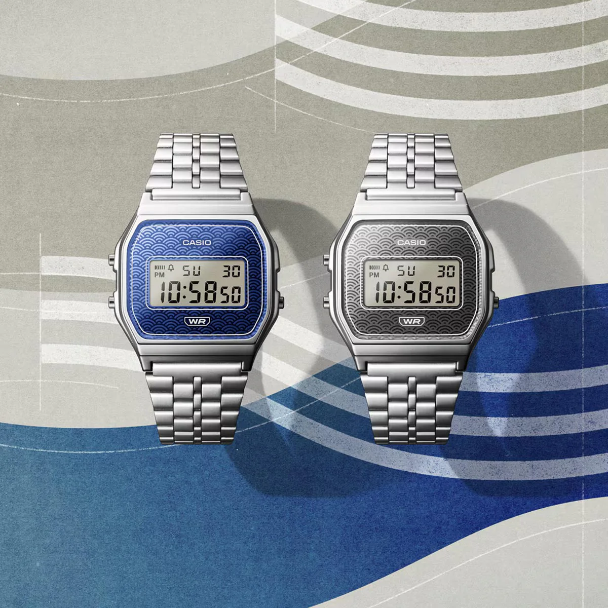 Casio Vintage Japan Seigaiha Pattern A159WEVJ-2 - Image 8