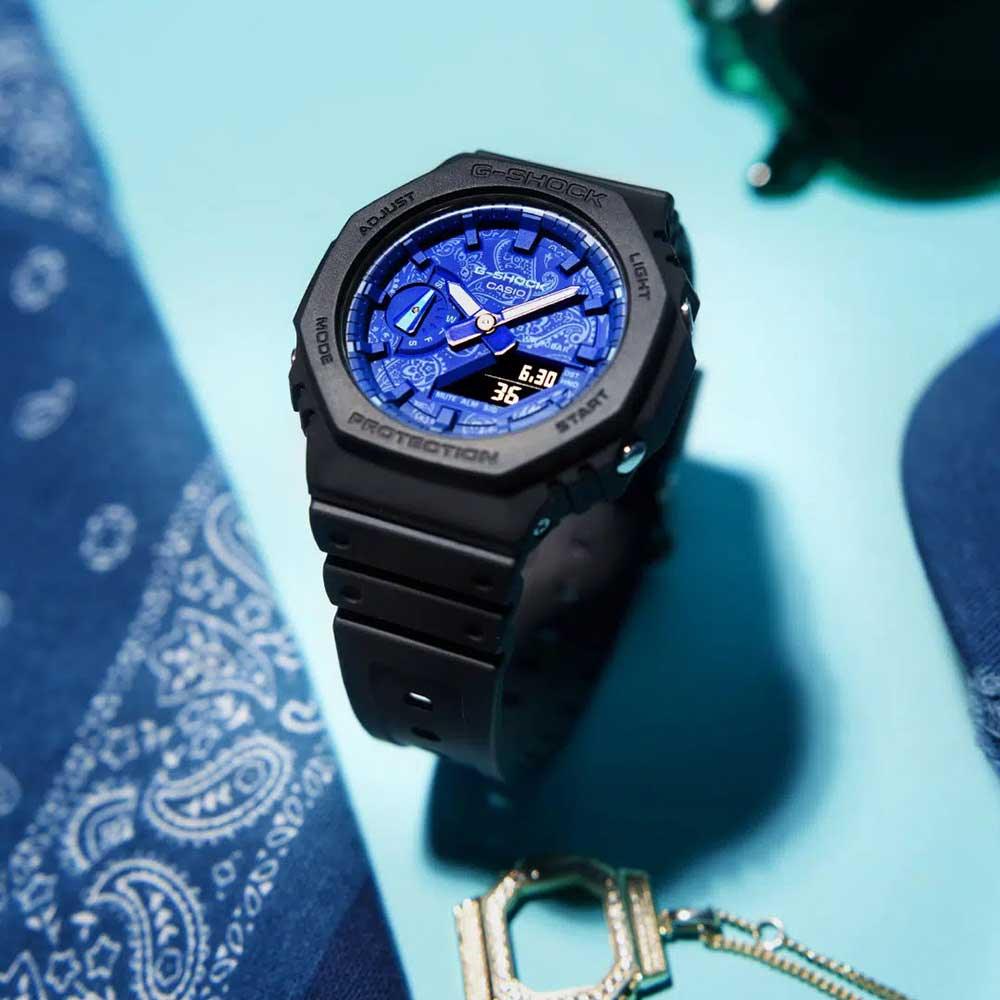 G-Shock Paisley Blue Watch GA-2100BP-1A - Image 2