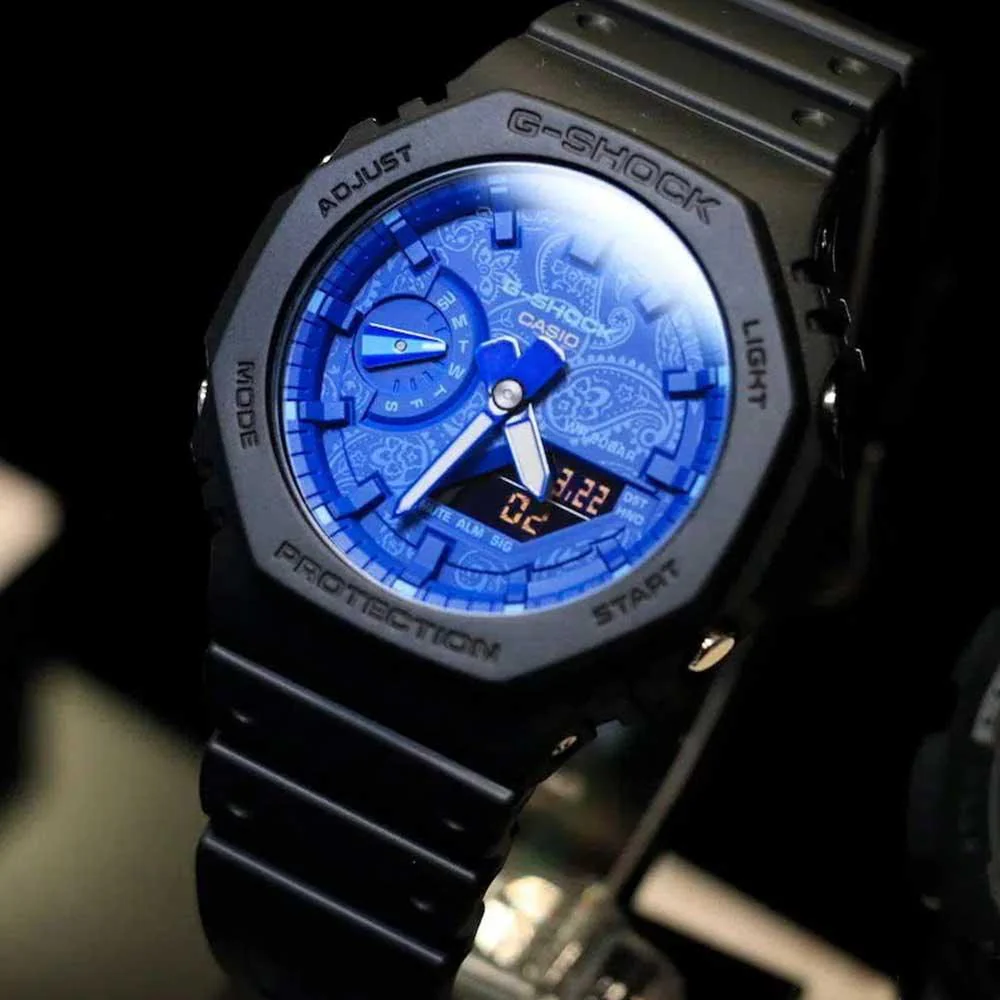 G-Shock Paisley Blue Watch GA-2100BP-1A - Image 3