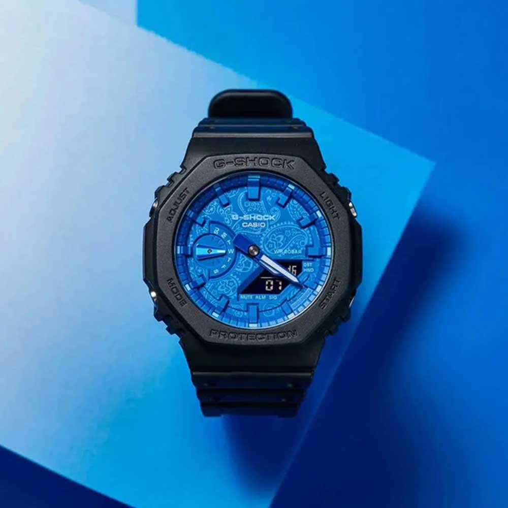 G-Shock Paisley Blue Watch GA-2100BP-1A - Image 4
