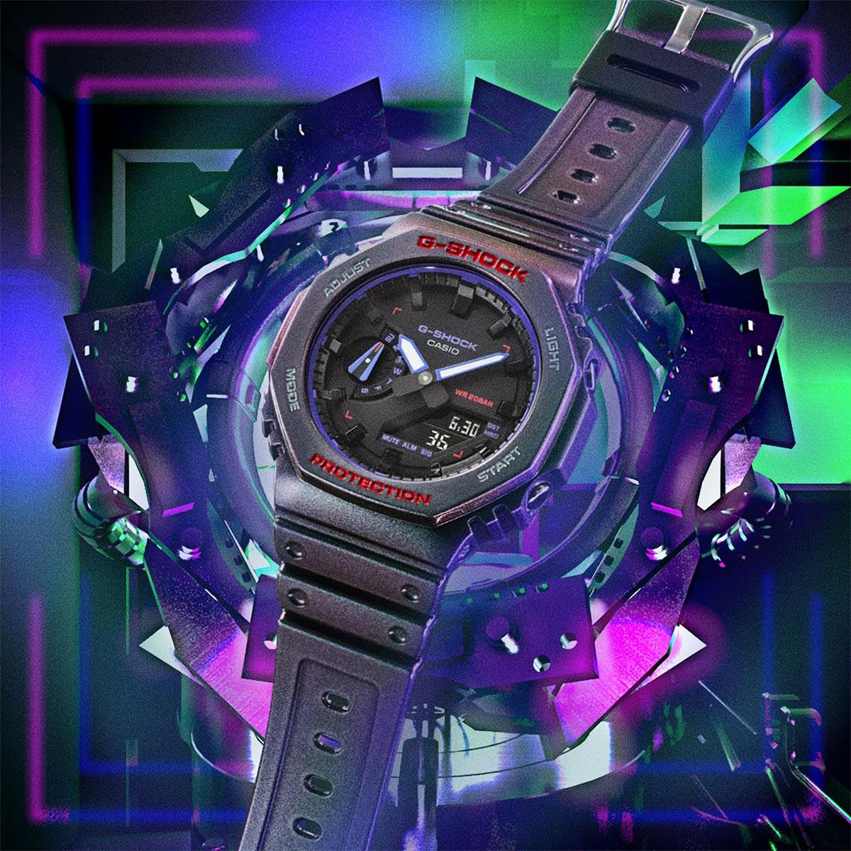 G-Shock Purple Green Polarised GA-2100AH-6A - Image 2
