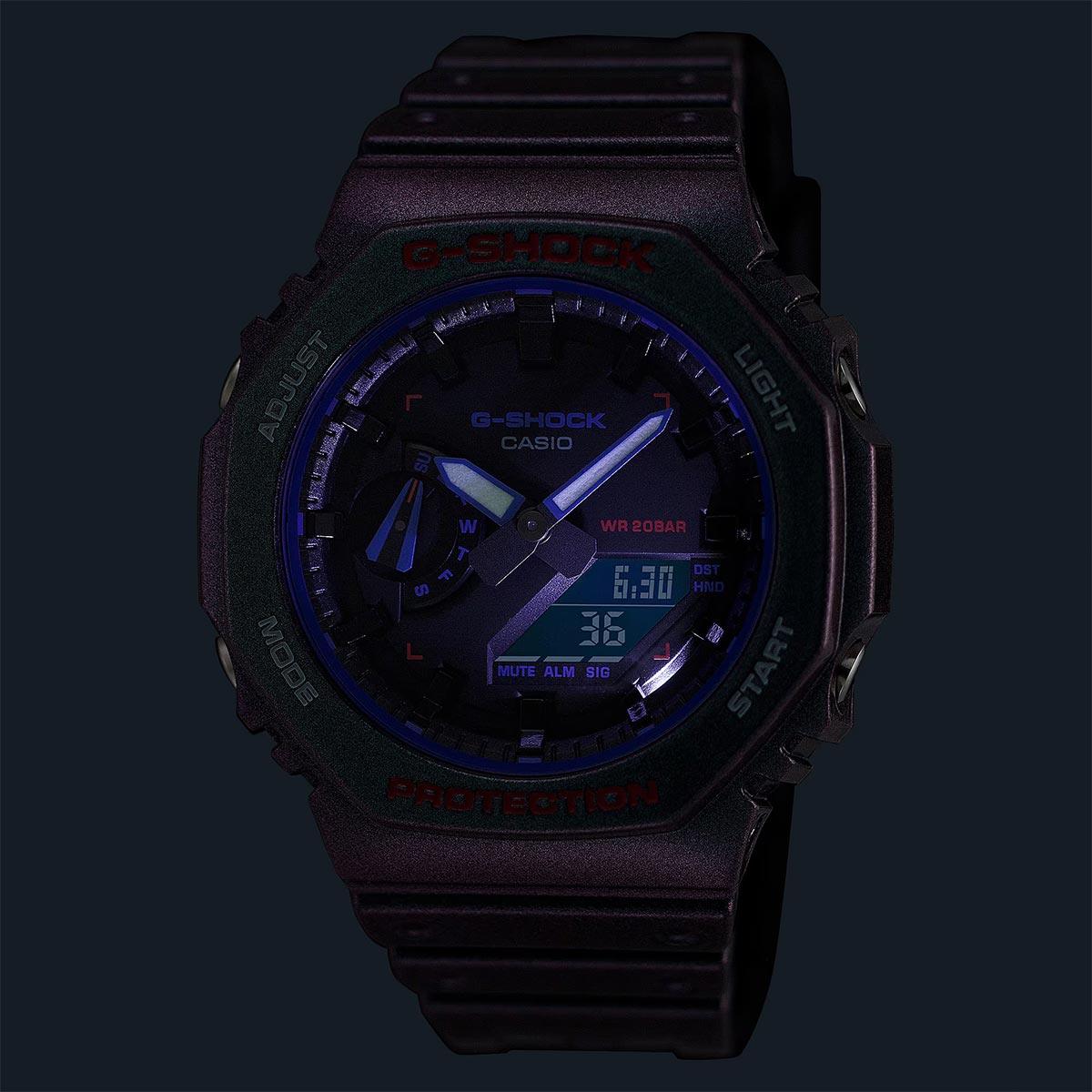 G-Shock Purple Green Polarised GA-2100AH-6A - Image 4