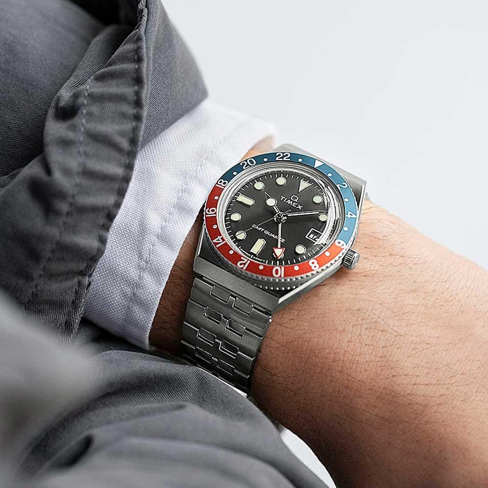 Q Timex GMT 38mm Watch TW2V38000 - Image 5