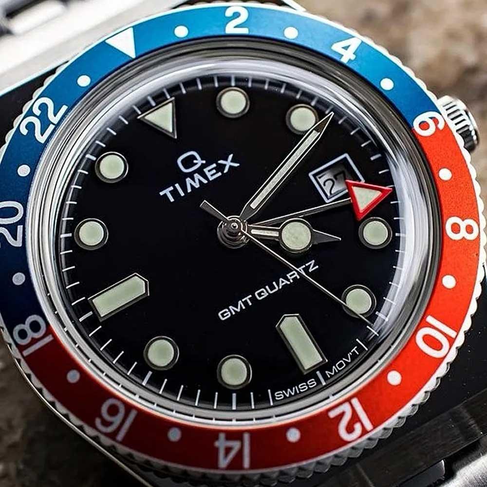 Q Timex GMT 38mm Watch TW2V38000 - Image 6