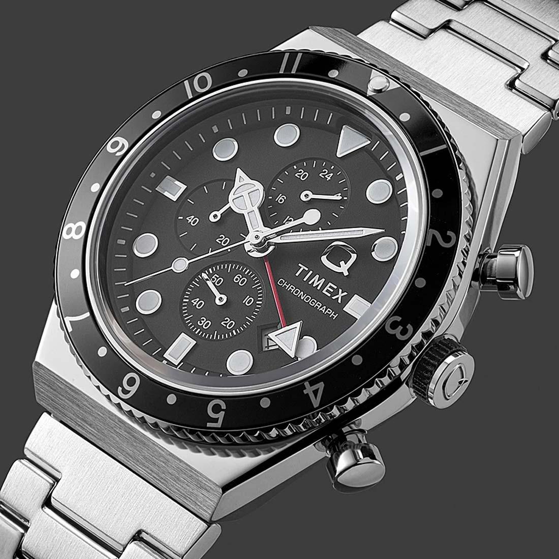 Q Timex GMT Chronograph 40mm Watch TW2V69800 - Image 2